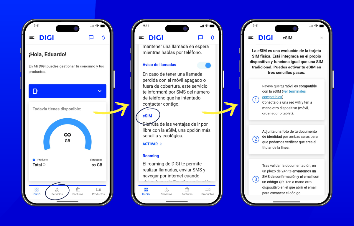 Cómo solicitar la eSIM DIGI