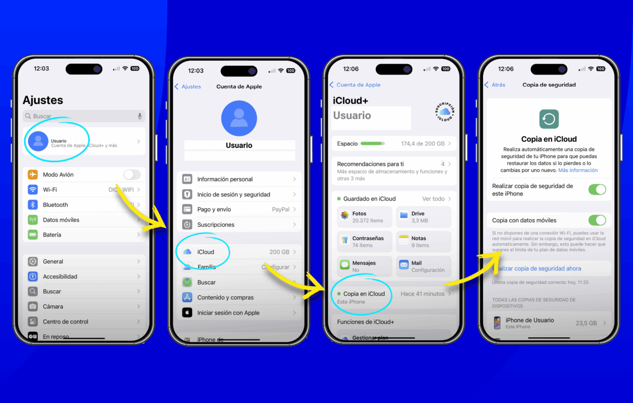hacer copia seguridad iphone